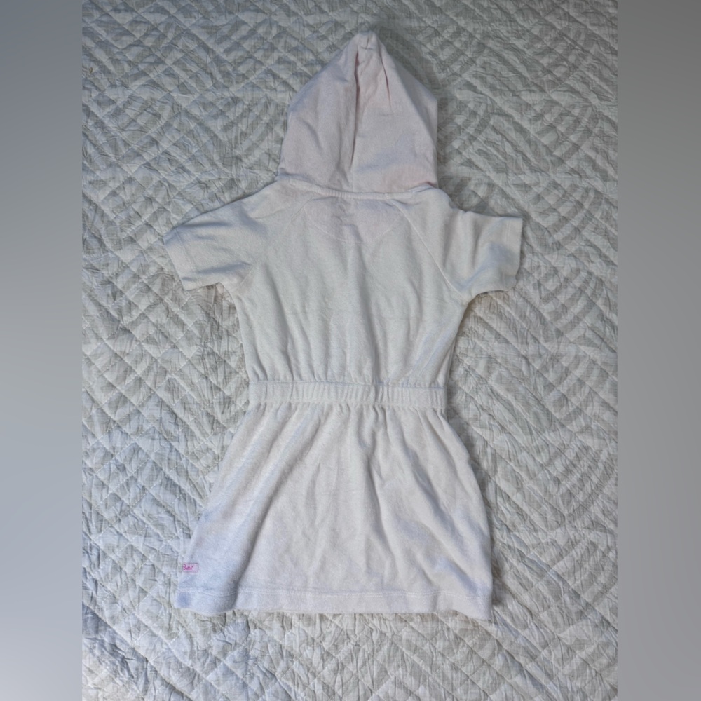 Ruffle Butts White and Pink Hooded Robe - Picture 3 of 3